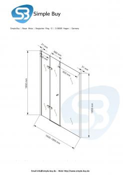 Glas Concept 24 - Orlando - Nischentür - Nischendusche - 8mm ESG - Variation (195x195cm)